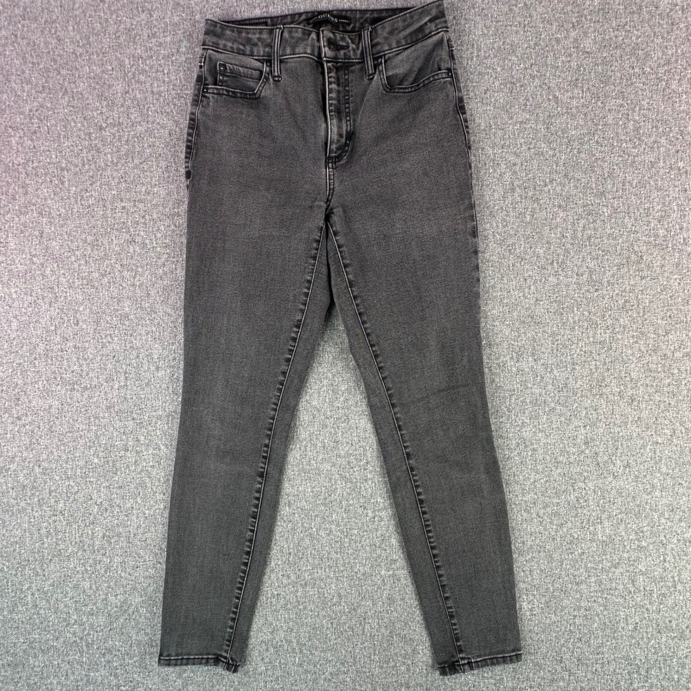 Guess Jeans Women 26 1981 Skinny Black Faded W99AB4D25U4 High Rise Denim